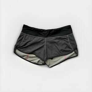 Lululemon Run Speed Shorts 4 Gray Black Pink Trim 2.5” Inseam Running Activewear